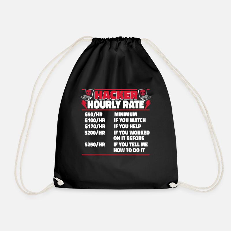 Hacker Hourly Rate Sniffer Social Engineering - Turnbeutel - Schwarz