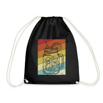 Retro Lemonade Lemonade Lover - Drawstring Bag - black - Front