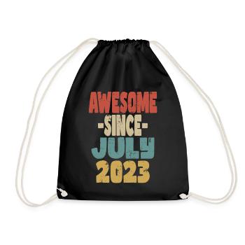 2023 Juli Geburtstag Retro - Turnbeutel - Schwarz - Vorne