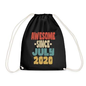 2020 Juli Geburtstag Retro - Turnbeutel - Schwarz - Vorne