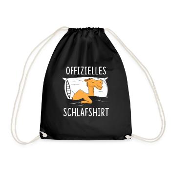 Offizielles Schlafshirt Kamel - Turnbeutel - Schwarz - Vorne