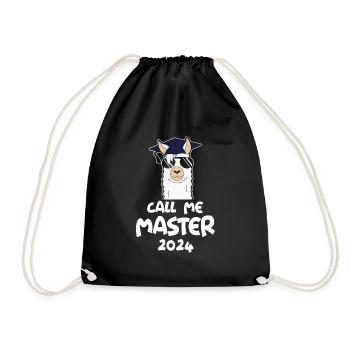 Call me Master 2024 Alpaca - Drawstring Bag - black - Front