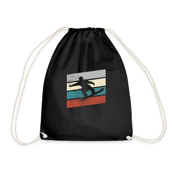 Snowboard Rétro - Sac de sport léger - noir - Devant