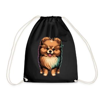 Cute Pomeranian Spitz Pom Pom Dog Breed Pet Lover - Turnbeutel - Schwarz - Vorne