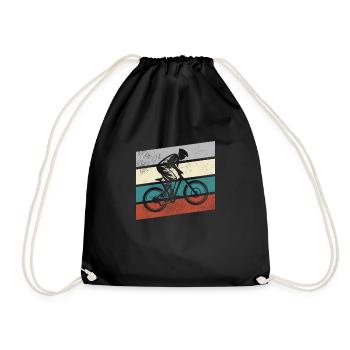 Mountain Bike Retro - Drawstring Bag - black - Front