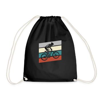Mountainbike Retro - Turnbeutel - Schwarz - Vorne