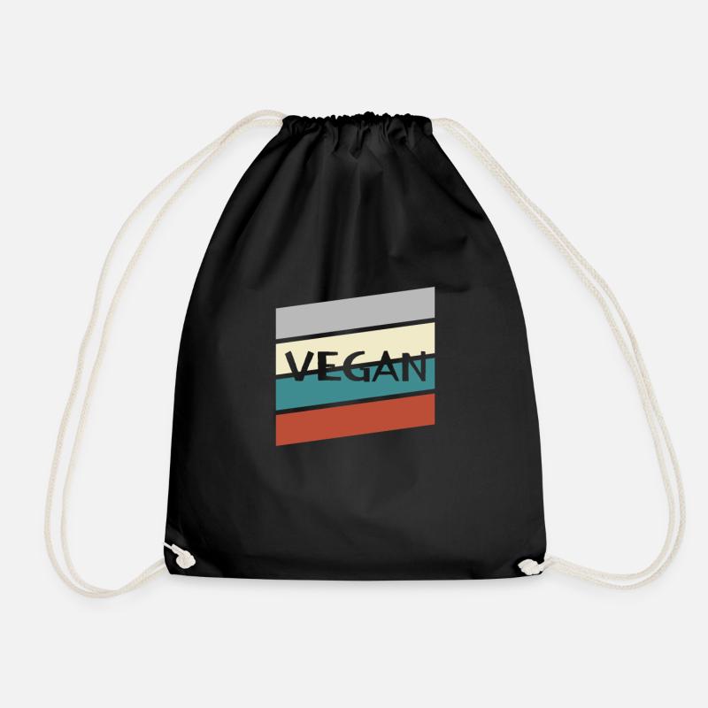 Rétro végétalien - Sac de sport léger - noir