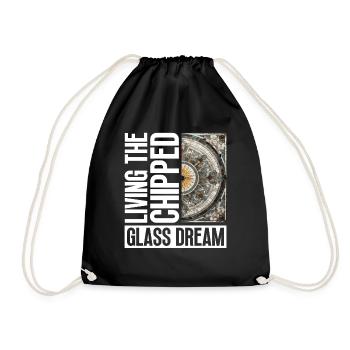 Living the dream of shattered glass - Chip Work - Drawstring Bag - black - Front