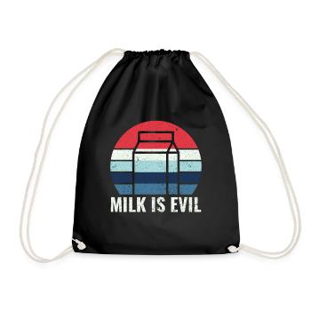Dairy is Scary - Intolerance Milk Cheese - Drawstring Bag - black - Front