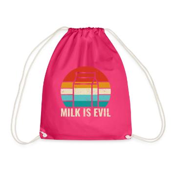 Dairy is Scary - Intolerance Milk Cheese - Drawstring Bag - fuchsia - Front