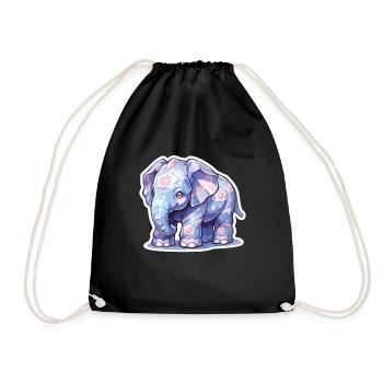 Elephant Elephant Elephant Baby Pachyderm - Drawstring Bag - black - Front
