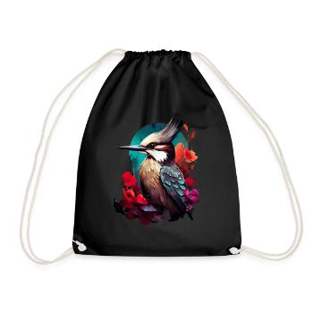 Niedlicher Specht Buntspecht Vogel Illustration - Turnbeutel - Schwarz - Vorne