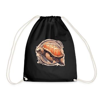 Turtle - Drawstring Bag - black - Front