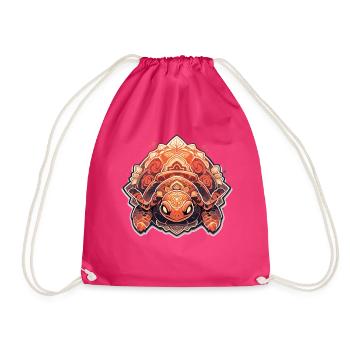Turtle - Drawstring Bag - fuchsia - Front