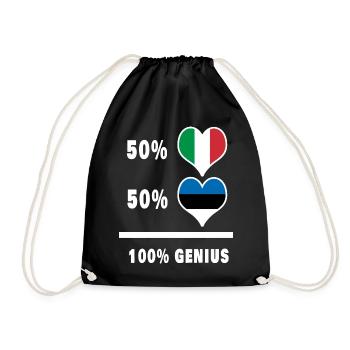 Estonie et Italie 100% drapeaux fantastiques - Sac de sport léger - noir - Devant