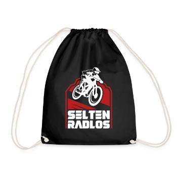 Coole Fahrrad und Mountainbike Geschenke MTB - Turnbeutel - Schwarz - Vorne