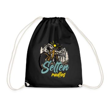 Coole Fahrrad und Mountainbike Geschenke MTB - Turnbeutel - Schwarz - Vorne