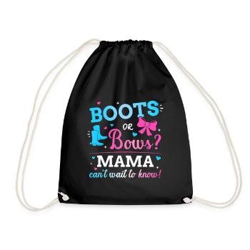 Gender reveal boots or bows mama matching baby - Drawstring Bag - black - Front