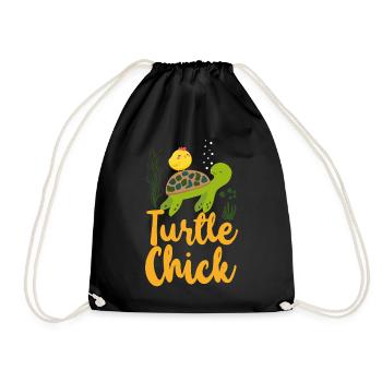 Sea Turtle Tortoise Chicken Turtle - Turnbeutel - Schwarz - Vorne