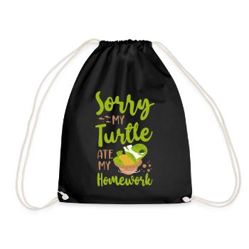 Sea Turtle Tortoise Sorry My - Drawstring Bag - black - Front