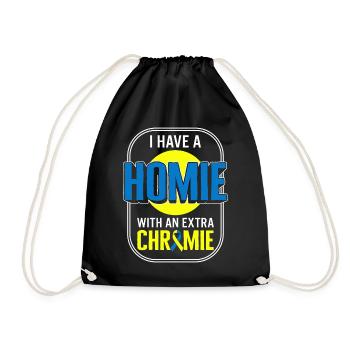 World Down Syndrome Day Shirt, I Have A With An - Drawstring Bag - black - Front