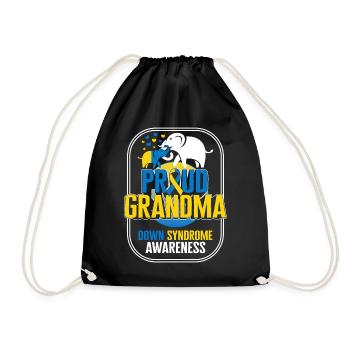 World Down Syndrome Day Shirt, Proud Grandma Down - Drawstring Bag - black - Front