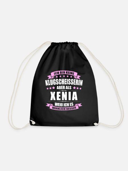 Name Xenia Vorname Klugscheisserin Namenstag - Turnbeutel - Schwarz