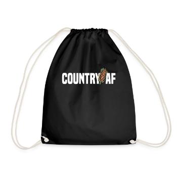 Farmer Farmer Grain Farmer Farm Country Egg - Drawstring Bag - black - Front