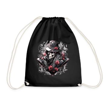 Crâne Crâne Crânes Crâne Squelette - Sac de sport léger - noir - Devant