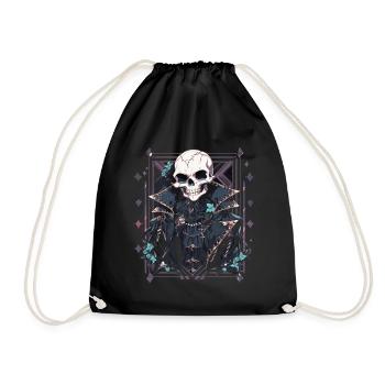 Crâne Crâne Crânes Crâne Squelette - Sac de sport léger - noir - Devant