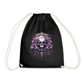 Crâne Crâne Crânes Crâne Squelette - Sac de sport léger - noir - Devant