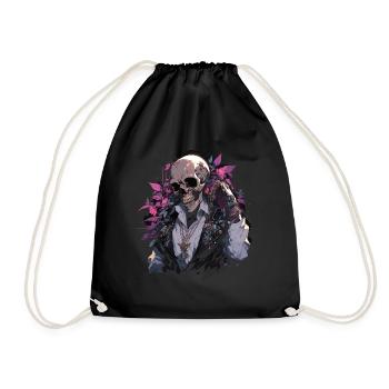 Crâne Crâne Crânes Crâne Squelette - Sac de sport léger - noir - Devant