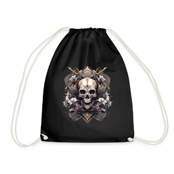 Crâne Crâne Crânes Crâne Squelette - Sac de sport léger - noir - Devant