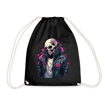 Crâne Crâne Crânes Crâne Squelette - Sac de sport léger - noir - Devant