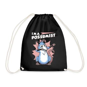 Opossum Saying - Drawstring Bag - black - Front