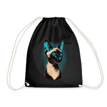 Mignon amoureux des animaux de compagnie de race de chat siamois - Sac de sport léger - noir - Devant