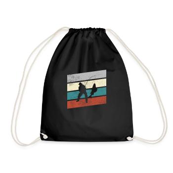 Fishing Retro - Drawstring Bag - black - Front