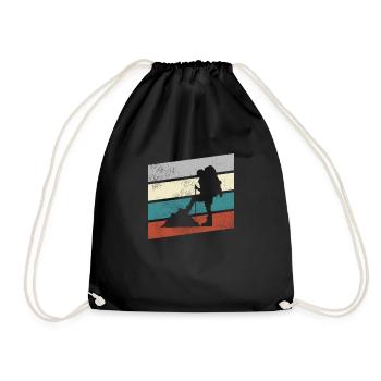 Hiking Retro - Drawstring Bag - black - Front