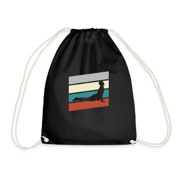 Yoga Retro - Turnbeutel - Schwarz - Vorne