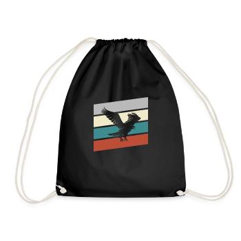 Adler Retro - Turnbeutel - Schwarz - Vorne