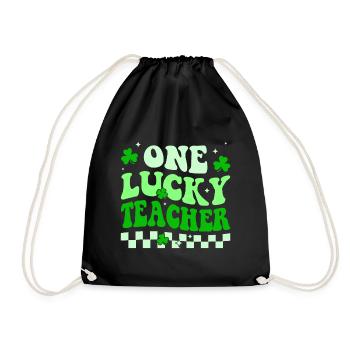 Un professeur chanceux Groovy Retro Happy St Patrick - Sac de sport léger - noir - Devant