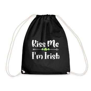 Embrasse-moi Je suis irlandais Drôle de professeur St Patrick - Sac de sport léger - noir - Devant