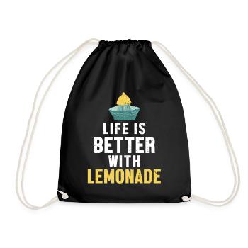 Life is Better with Lemonade Lemonade - Drawstring Bag - black - Front