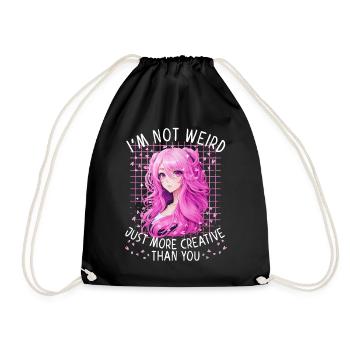 Fille Anime Manga Dire Étrange Creative - Sac de sport léger - noir - Devant