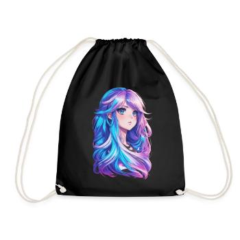 Manga Fille Anime Otaku Design Kawaii Chibi Cosplay - Sac de sport léger - noir - Devant