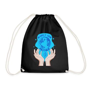 Chemise de terre, Respectez notre t-shirt de mère, cadeau pour - Sac de sport léger - noir - Devant