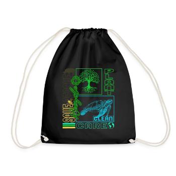 Earth Shirt, Save Rescue Recycle Plant Clean Care - Sac de sport léger - noir - Devant