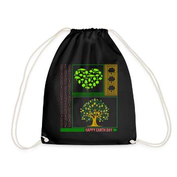 Earth Shirt, Happy Earth Day Trees Tee, Gift For - Drawstring Bag - black - Front