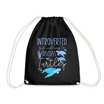 Sea Turtle Tortoise Introverted - Turnbeutel - Schwarz - Vorne