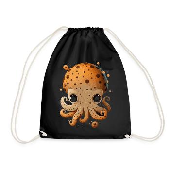 Mignon Cartoon Octopus Lover Kawaii Anime Kraken - Sac de sport léger - noir - Devant